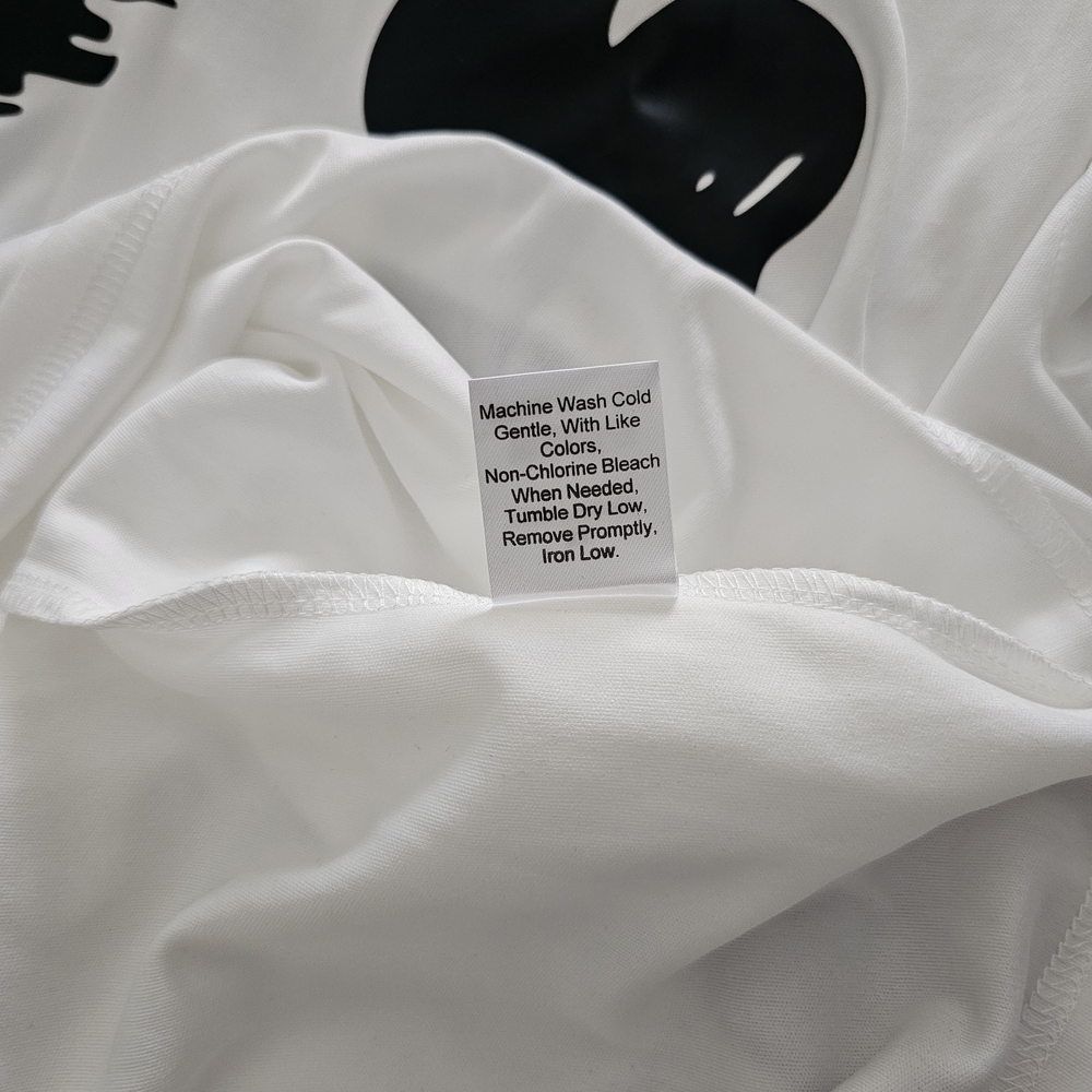 White T-Shirt with Black Smiley Face Design - Picture 3 of 4